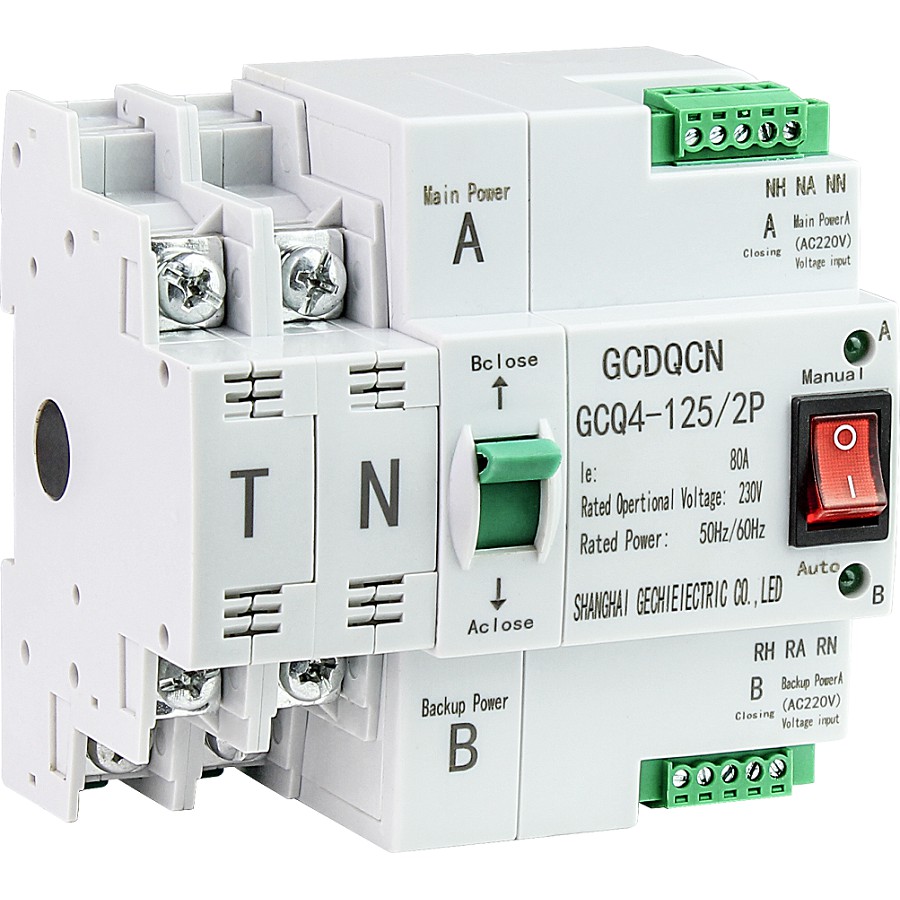 Cầu dao đảo chiều tự động không gây mất điện ATS 2P-100A, Bộ đổi nguồn điện tự động, ATS