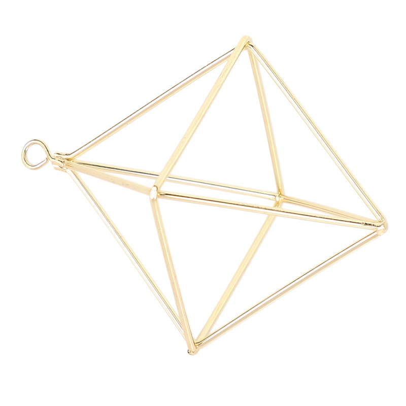 Máy trồng cây treo tự do Xích đu hình học Sắt rèn Tillandsia Cây không khí Giá đỡ kim loại hình tam giác Giá đỡ vàng