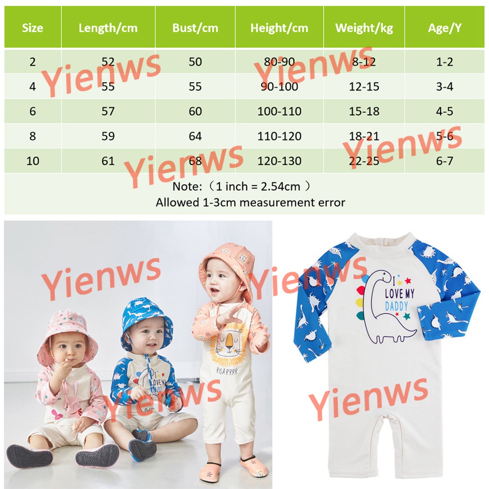 Bộ Đồ Bơi Một Mảnh Khô Nhanh In Họa Tiết Khủng Long / Thỏ Dễ Thương Kèm Nón Cho Bé Trai / Gái 1-7 Tuổi