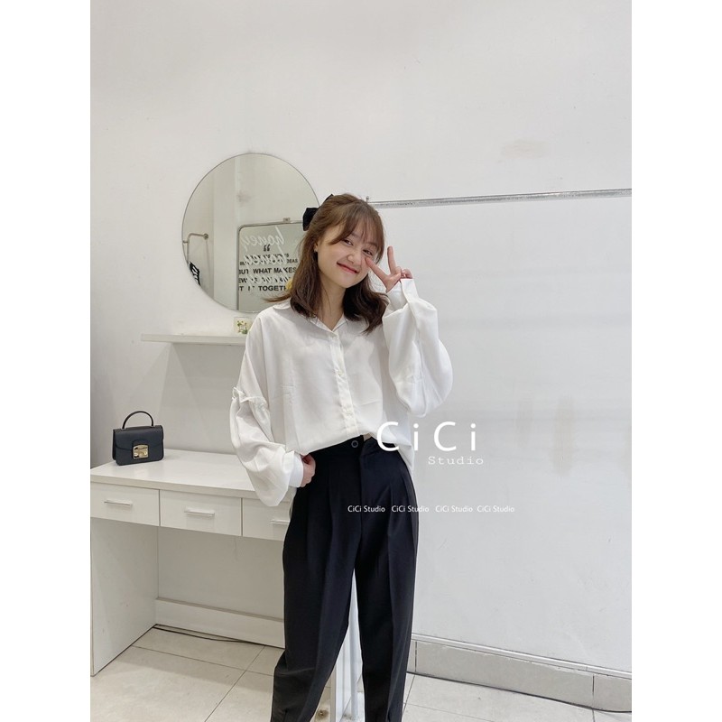 Sơmi trắng tay bồng CICISTUDIO