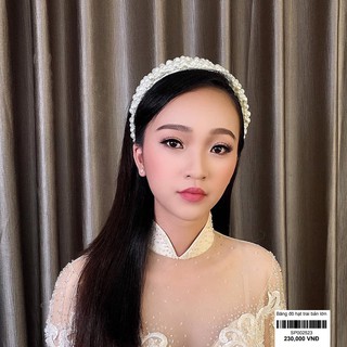 Băng đô cài tóc hạt trai bản lớn