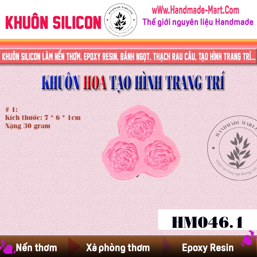 Khuôn silicon hoa nhí đủ loại dùng tạo hình trang trí handmade đẹp - HM046