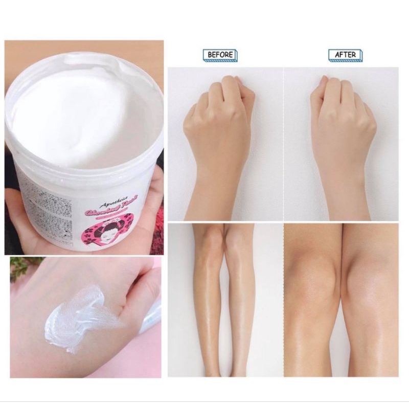 Kem Ủ trắng body cô gái Nhật GLOWING PACK ủ trắng mạnh mẽ an toàn - Hũ  500gr Hasuko