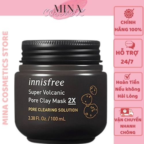 Mặt Nạ Đất Sét Innisfree Super Volcanic Pore Clay Mask 2X 100ml