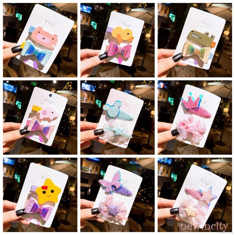 Korean Girls Hair Pin Cute Children's Hairpin Set Girl Hair Accessories Baby Cartoon Side Clip