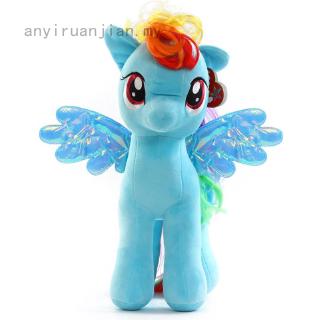 Thú Nhồi Bông Hình Ngựa Pony Màu Cầu Vồng Mềm Mại Đáng Yêu