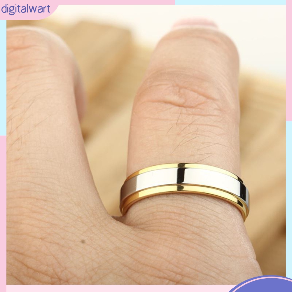Nhẫn thép titan kiểu dáng đơn giản, thời trang cho nam/nữ