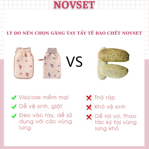 GĂNG TAY TẨY DA CHẾT CAO CẤP NOVSET - MASSAGE, THƯ GIÃN, LÀM SẠCH DA CƠ THỂ [ MÃ H201 ]