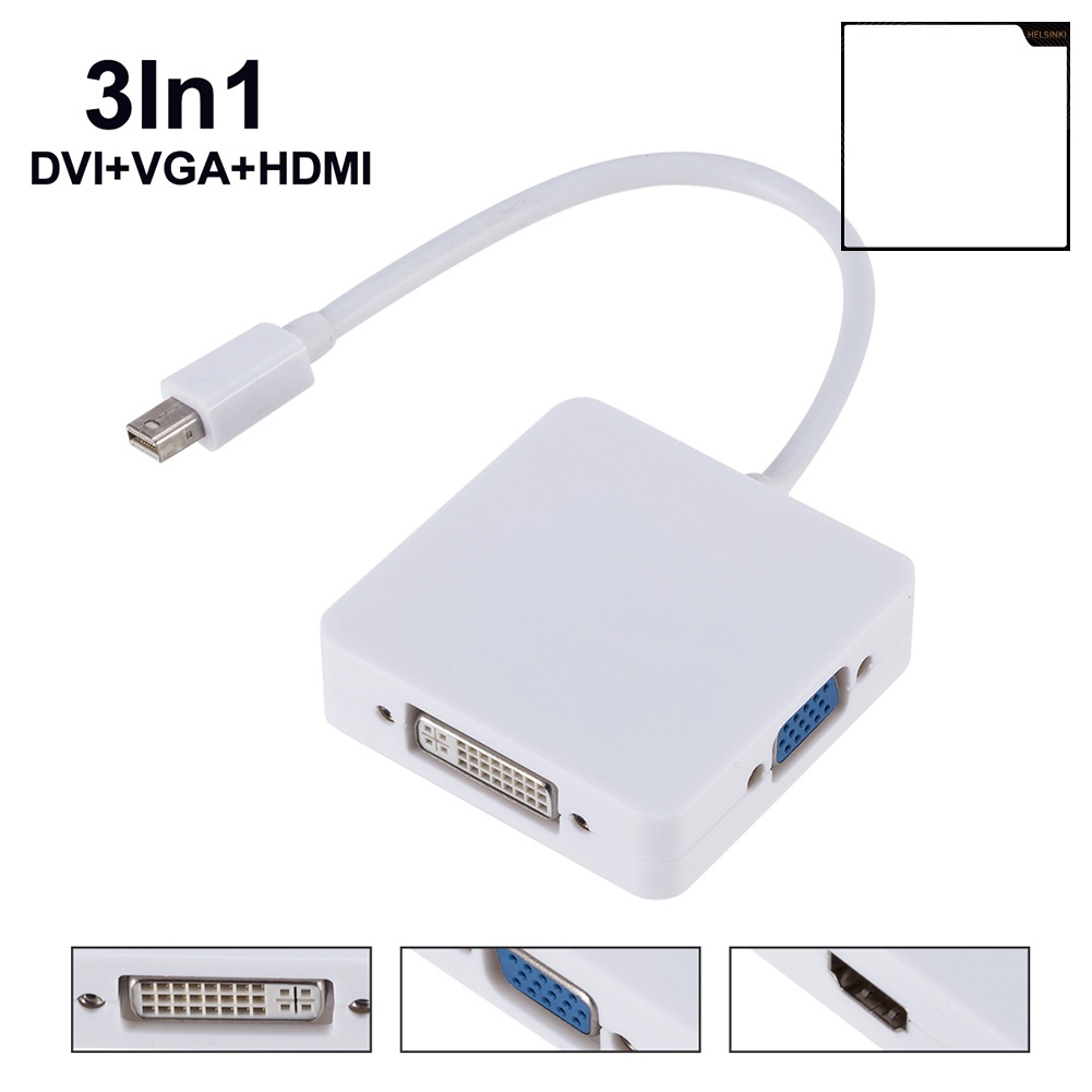 Cáp Chuyển Đổi 3 Trong 1 Từ Cổng DP Sang DVI VGA HDMI Cho MacBook Thunderbolt