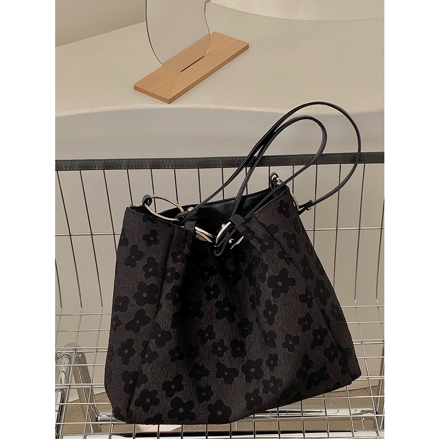 Túi vải Cỡ Lớn Họa Tiết Hoa Hướng Dương Đen 2022 Thời Trang Cho Nữ