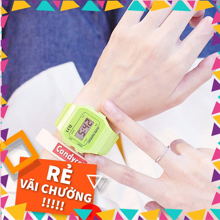 [RẺ VÃI CHƯỞNG] Đồng Hồ Điện Tử Thời Trang Nam Nữ Dây Nhựa Bền Chống Nước Màu Xanh Lá Cây F5 STORE DH0014 | BigBuy360 - bigbuy360.vn