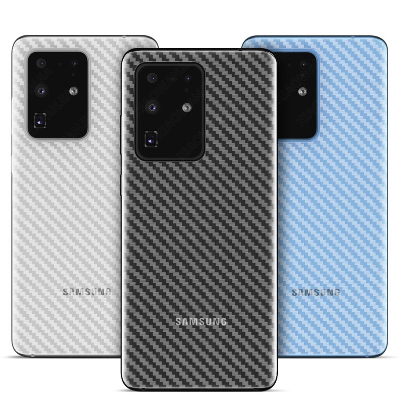 Set 2 Miếng Dán Sợi Carbon 3d Cho Samsung Galaxy S20 Ultra S10 Lite S8 S9 Plus Note 20 10 9 8