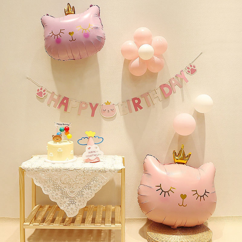 Bong Bóng Hình Mèo Hoạt Hình Trang Trí Tiệc