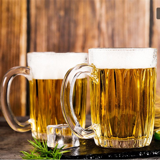 Ly thủy tinh có quai cầm vân sọc 320ml UNION UG130 | Hàng nhập khẩu Thái Lan