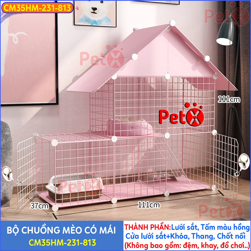 Chuồng mèo 2-3-4 tầng lưới sắt sơn tĩnh điện giá rẻ đẹp lắp ghép đa năng đơn giản có mái nuôi thú cưng, thỏ, bọ ú