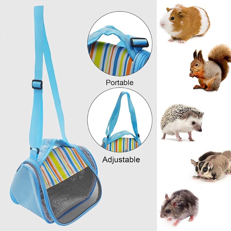 Túi Xách Xanh Sọc 7 Màu cho Hamster | Thú Nhỏ 23x18x20cm