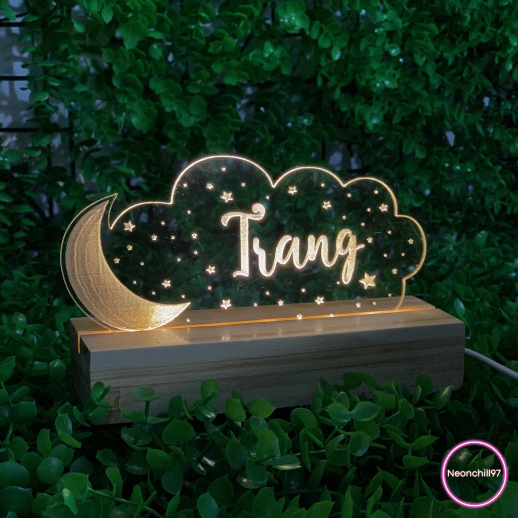 Đèn ngủ khắc tên theo yêu cầu, Neonchill97, Đèn ngủ cho bé yêu, Đèn để bàn, Quà tặng sinh nhật