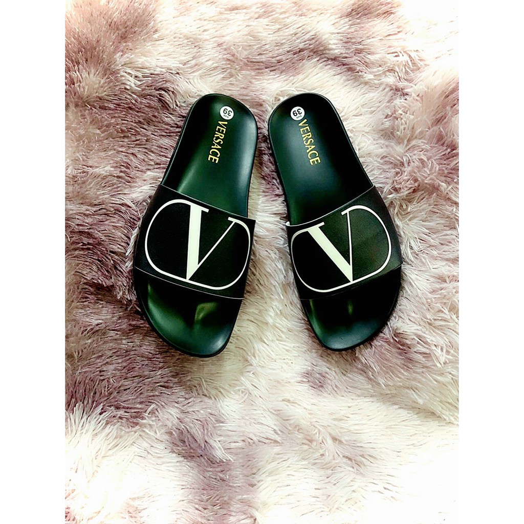 Dép Quai Ngang Da PU VERSACE Nam, Nữ, Unisex Thiết Kế Thời Trang,Cao Cấp, Êm Chân và Chất Lượng