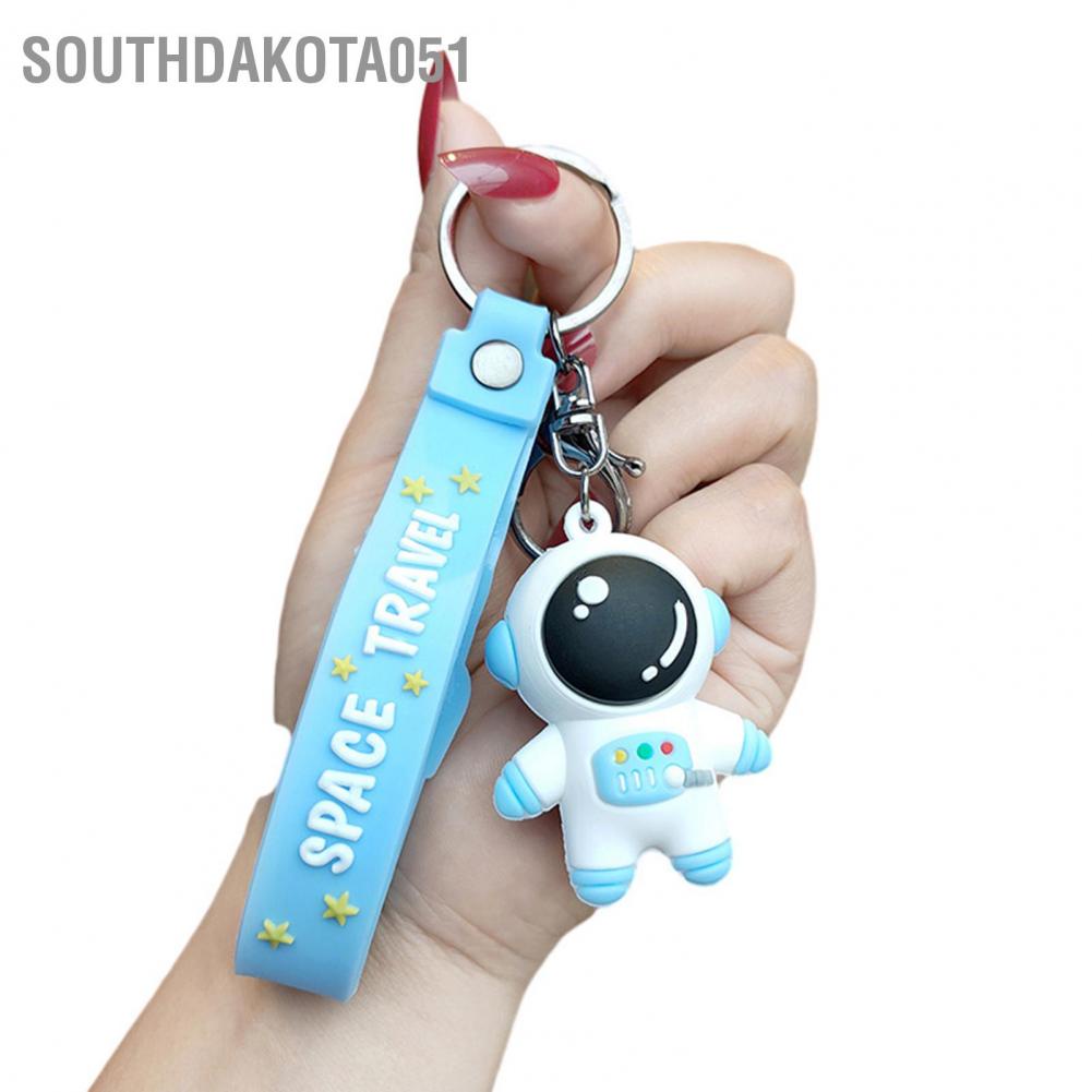 Móc khóa hình phi hành gia bằng nhựa PVC gắn chuông không mùi an toàn dễ thương