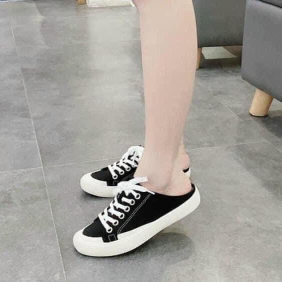 Giày sục nữ thể thao ZR Trơn chất liệu vải canvas đế cao 4 cm phong cách ulzzang hàn quốc hot 2022