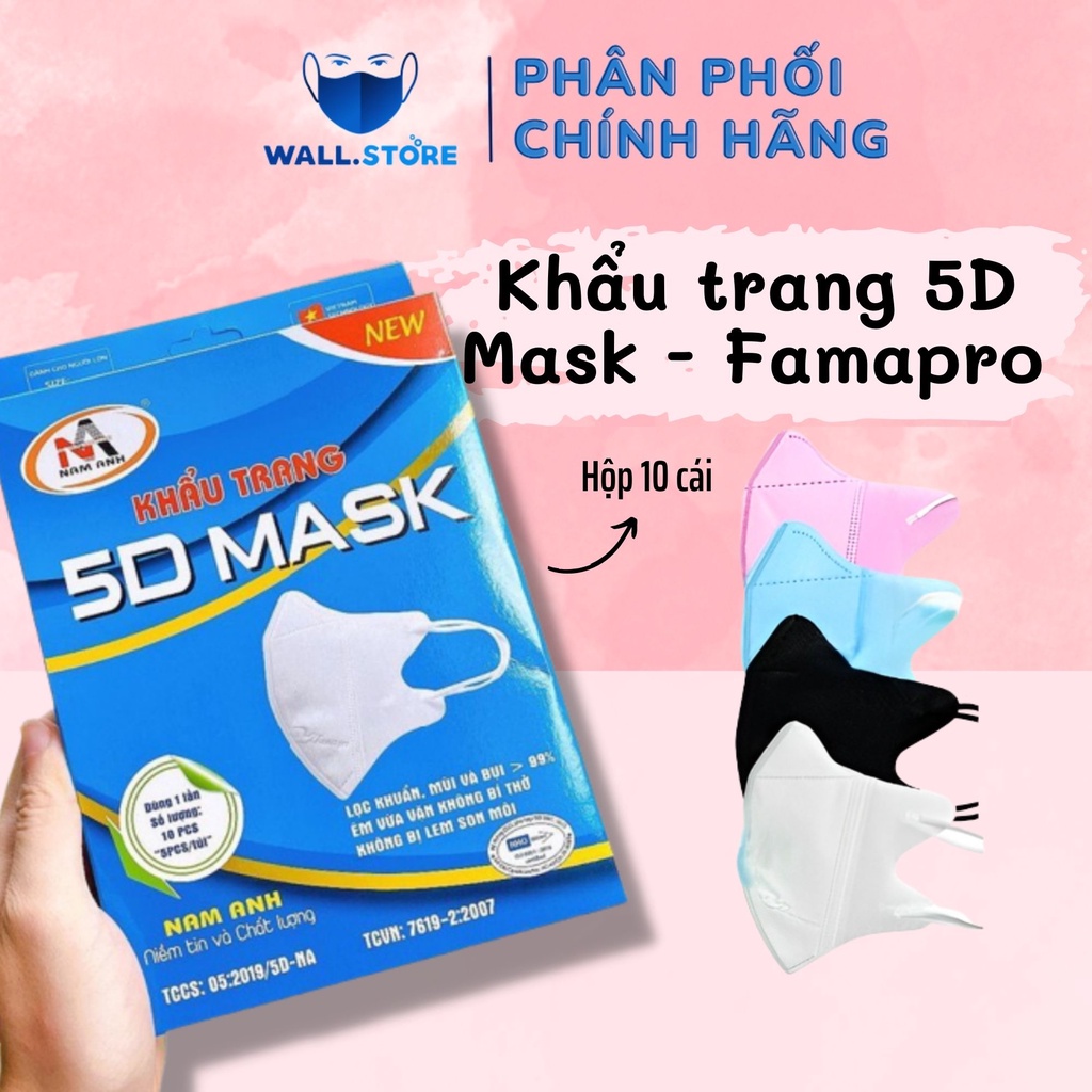 Khẩu Trang 5D Mask Famapro hộp 10 cái