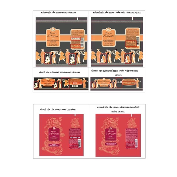 Sữa Tắm Tesori Hương Nước Hoa Ý Cao Cấp Nhiều Mùi 250ml/500ml