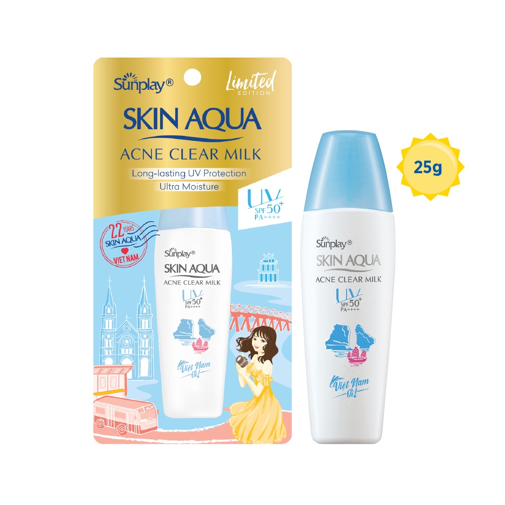 Sữa chống nắng dưỡng da ngừa mụn Sunplay Skin Aqua Acne Clear SPF50+ 25g (Việt Nam Ơi - Limited Edition 2022)