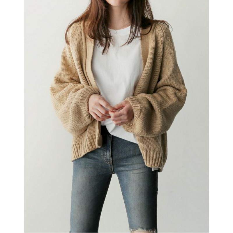 Áo len cardigan nữ dệt kim dài tay 01