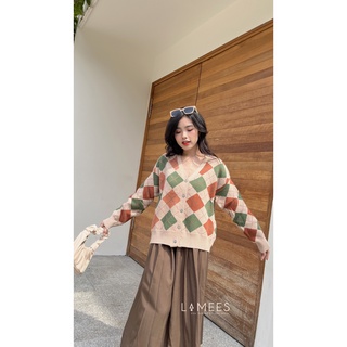 Lamees V-45 Áo len quả trám