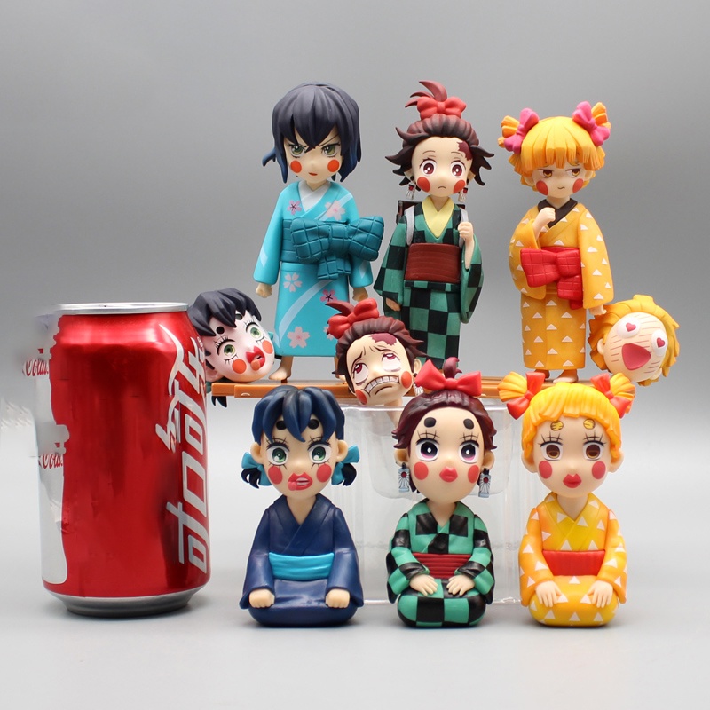 Mô Hình Nhân Vật Brothel Chapter Kamado Tanjirou / Agatsuma Zenitsu / Hashibira Inosuke Hai Đầu Bằng Pvc