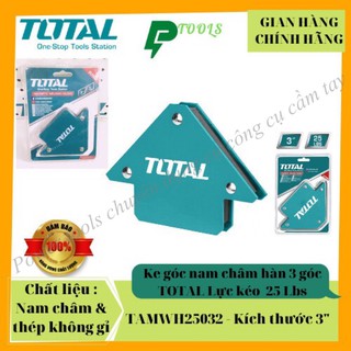 Ke góc hít nam châm 25LBS (12 Kg) TOTAL  TAMWH25032 , dụng cụ ke hàn điện chất liệu nam châm và thép Cr-V  kích thước 3"