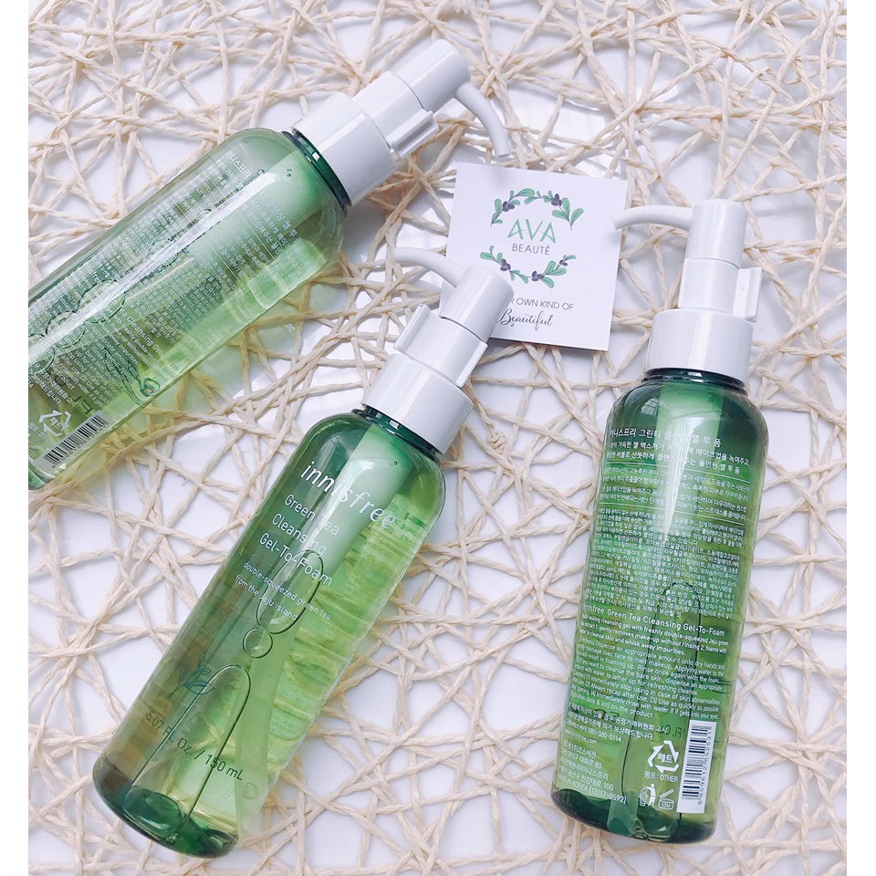 Gel Tẩy Trang Innisfree Green Tea Cleansing Gel-To-Foam (150 ml)