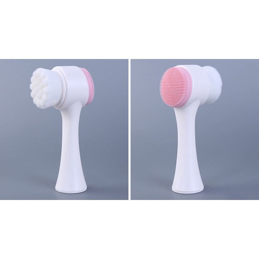 Cọ Rửa Mặt 2 Đầu silicon Hàn Quốc Siêu Hot loại có hộp nhựa - Dụng cụ massage mặt
