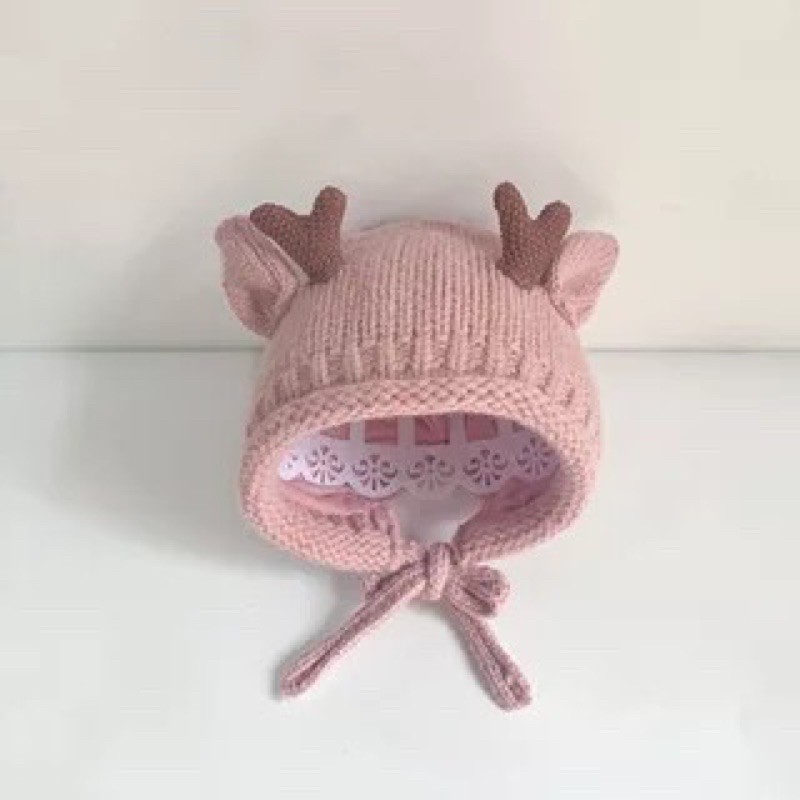 Mũ len tuần lộc cho bé 6-24m MU018