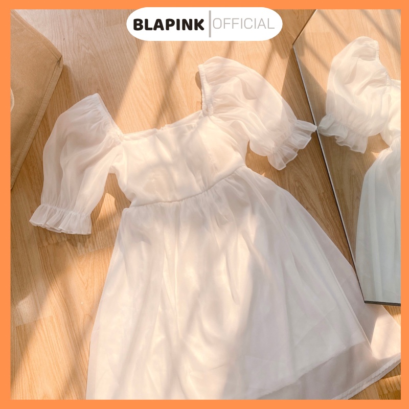 Váy babydoll Blapink Tay Bồng Vải Tơ Ulzzang