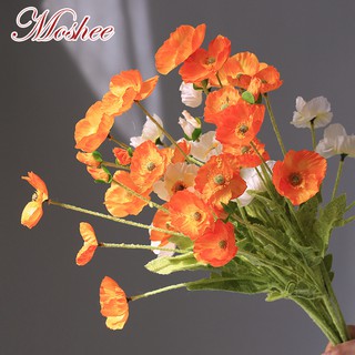 Nhánh hoa anh túc giả 4 bông trang trí không gian