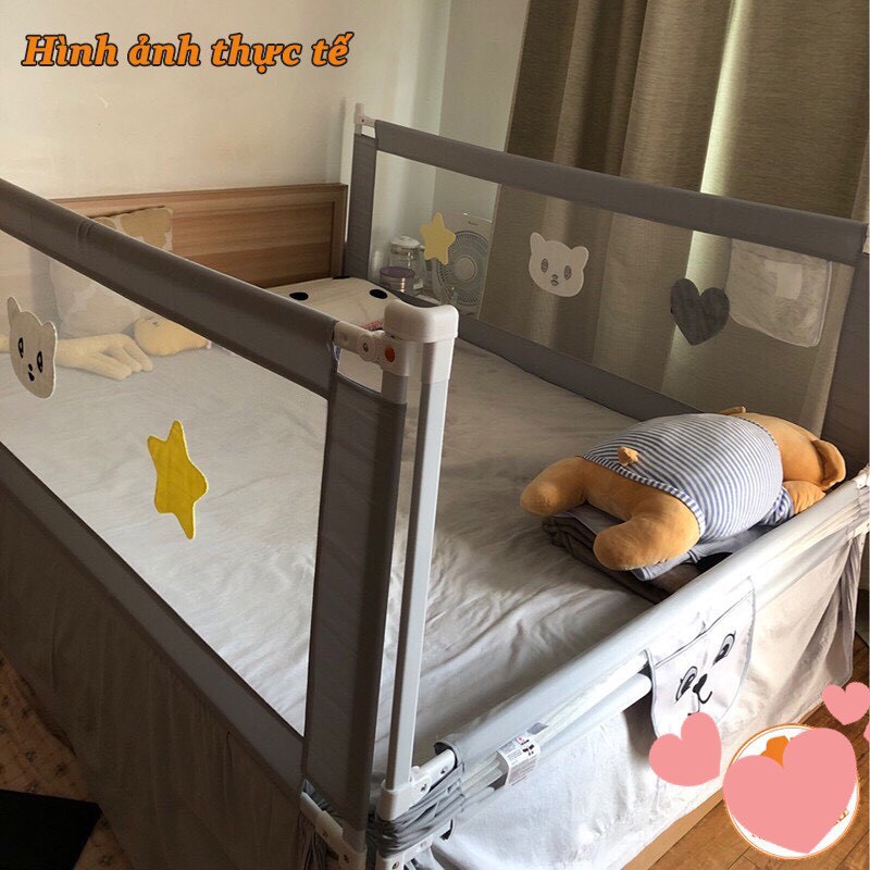 Thanh chắn giường BabyShark bản cao cấp nâng hạ từng bên, Bảo hành 12 tháng từ NSX