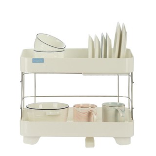 Kệ Để Chén Bát Nhựa Inox 2 Tầng Inochi Có Khay Thoát Nước Làm Giá Úp Bát Đĩa Chén Đũa Trên Bồn Rửa Tự Lắp Ráp