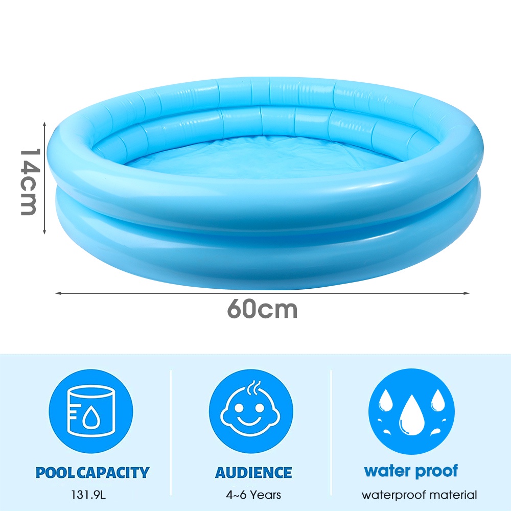 Bể bơi Bơm Hơi Hình Tròn Hai Lớp Bằng PVC Tái Sử Dụng Được Dùng Trong Nhà/Ngoài Trời/Sân Vườn/Bữa Tiệc Ngoài Trời Vào Mùa Hè