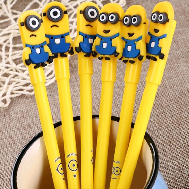 Bút mực cute gel nước đen giá rẻ hoạ tiết Minions ShopMaeum610 BMN011