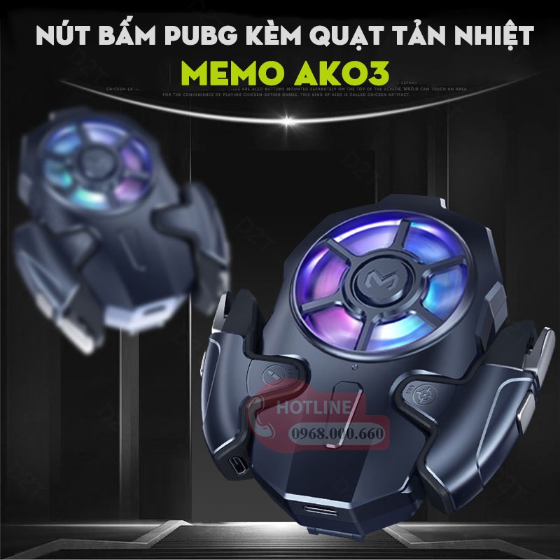 [Mã ELFLASH5 giảm 20K đơn 50K] Nút bấm game kèm quạt tản nhiệt MEMO AK03 chơi game cực thích , quạt cực mát