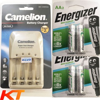 Máy sạc nhanh kèm 4 Pin AA 2300mah Energizer ( Máy sạc nhanh có chế độ tự ngắt sạc khi đầy Pin ).