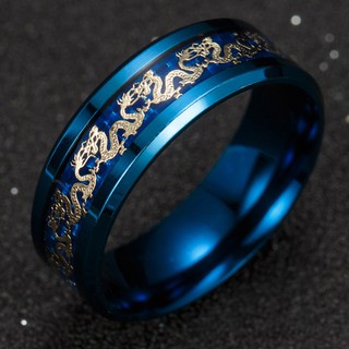 Nhẫn nam titanium chạm rồng BHN80
