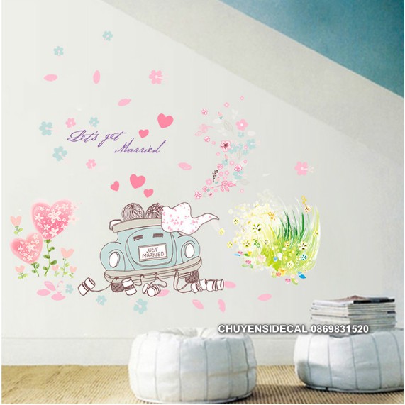 Decal dán tường - Xe Hơi Hoạt Hình xám