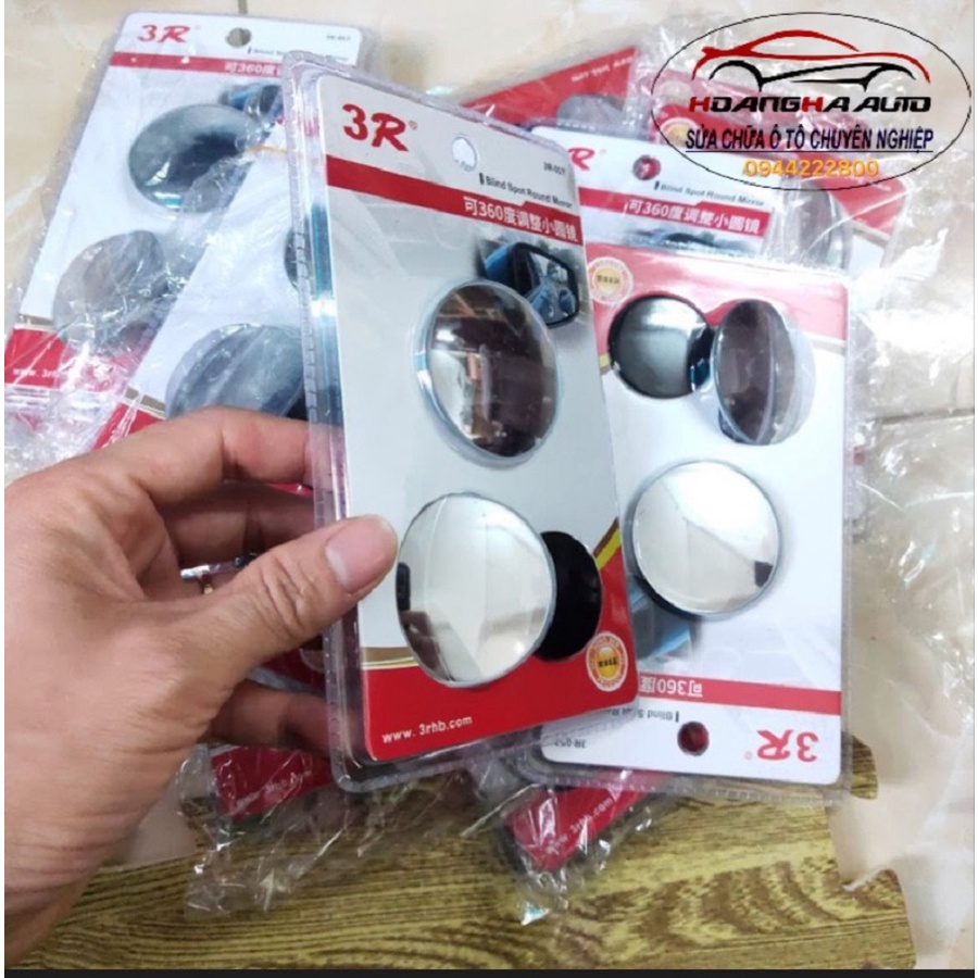 1 Đôi Gương Cầu Lồi, Gương Lồi Có Viền Gắn Kính Hậu Xe Ô tô, Xe Hơi Xoay 360 Độ Xóa Điểm Mù Tráng Bạc Siêu Rẻ