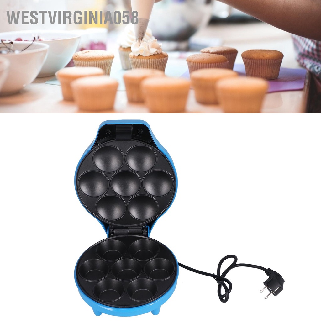 Có thể bán buôn Máy làm bánh đa chức năng 7 lỗ rán hai mặt cốc nóng 1200W EU 220‑240V Westvirginia058 Hàng giao ngay