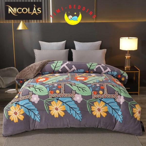 Chăn lông cừu Pháp họa tiết - Siêu ấm, nhẹ, không xổ lông - Timibedding