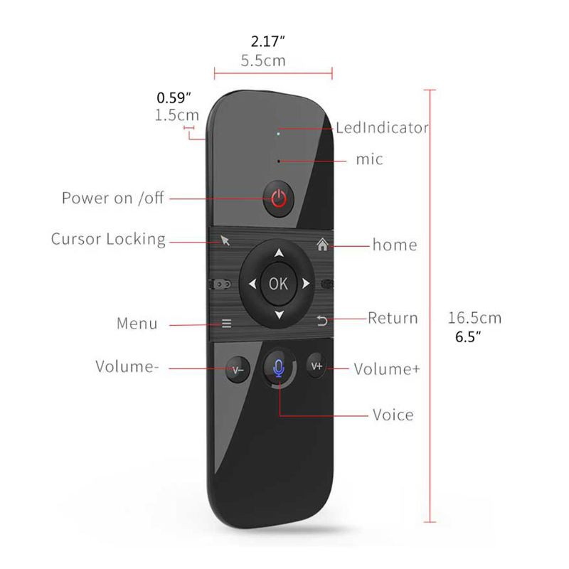 Alli M8 Backlit Air Mouse Smart Voice Remote Control 2.4G RF Wireless Keyboard Air Mouse IR learning Gyro Sensing