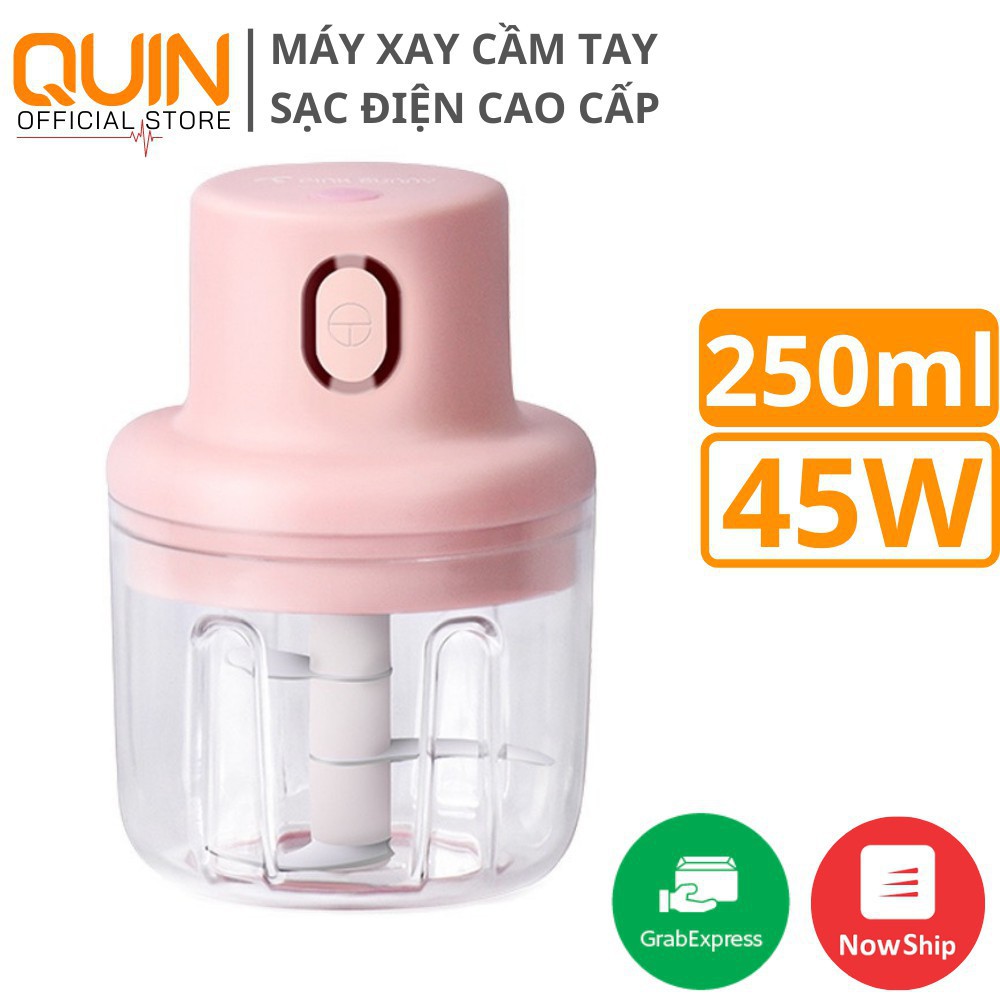 Máy Xay Mini Sạc Điện, Có Cổng Sạc USB, Xay Hành, Tỏi, Ớt, Rau Củ Quả - HÀNG LOẠI 1