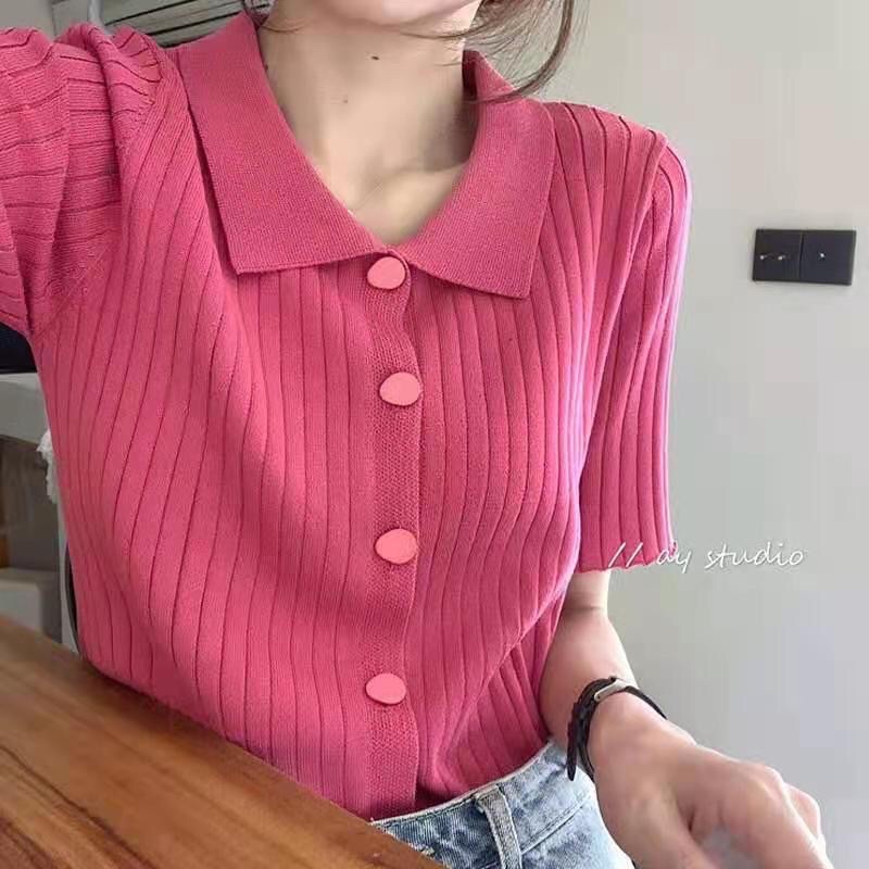 Áo polo len thoáng mát có cúc cho nàng xinh xắn | BigBuy360 - bigbuy360.vn